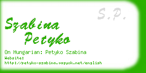 szabina petyko business card